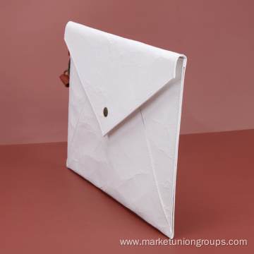 Vintage Kraft Envelop Handbag White Slim Paper Clutch Bag